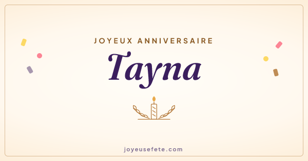 Image « Joyeux anniversaire Tayna » au format large
