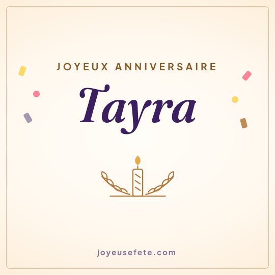 Image carrée « Joyeux anniversaire Tayra » pour WhatsApp