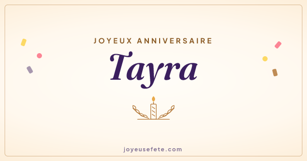 Image « Joyeux anniversaire Tayra » au format large