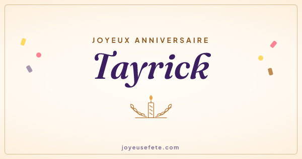 Image « Joyeux anniversaire Tayrick » au format large