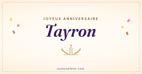 Image « Joyeux anniversaire Tayron » au format large