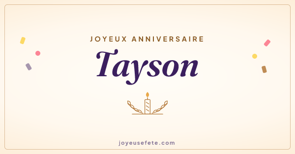 Image « Joyeux anniversaire Tayson » au format large