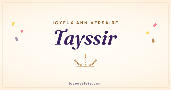 Image « Joyeux anniversaire Tayssir » au format large