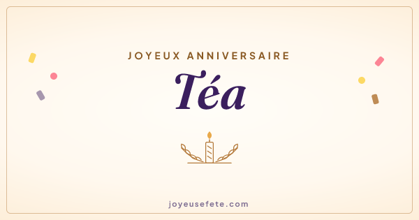 Image « Joyeux anniversaire Téa » au format large