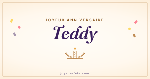 Image « Joyeux anniversaire Teddy » au format large