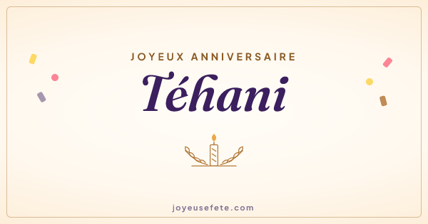 Image « Joyeux anniversaire Téhani » au format large