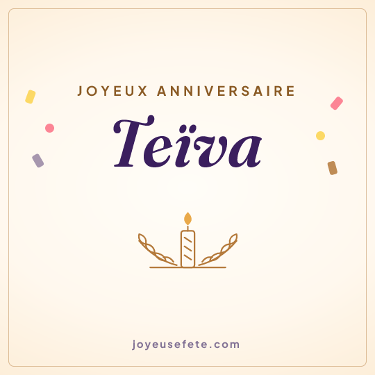 Image carrée « Joyeux anniversaire Teïva » pour WhatsApp
