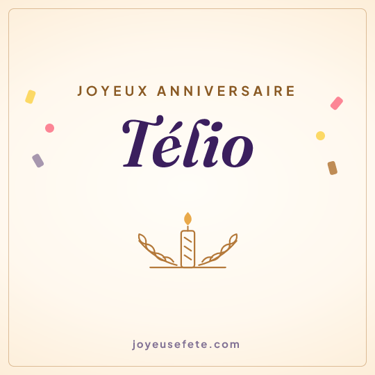 Image carrée « Joyeux anniversaire Télio » pour WhatsApp