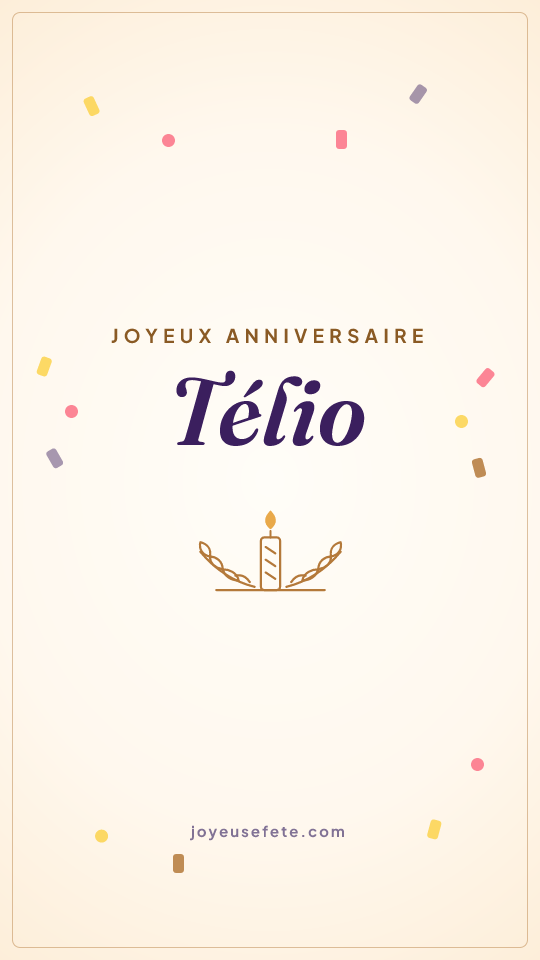 Image « Joyeux anniversaire Télio » au format story