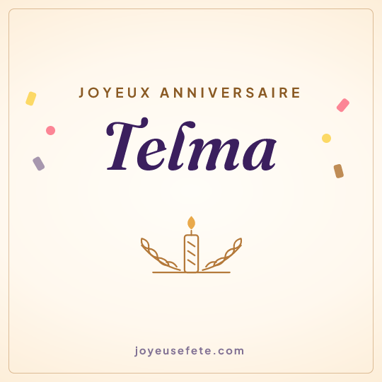 Image carrée « Joyeux anniversaire Telma » pour WhatsApp