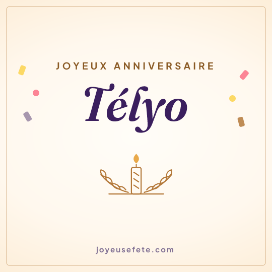 Image carrée « Joyeux anniversaire Télyo » pour WhatsApp