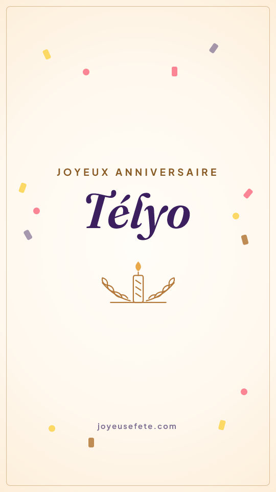 Image « Joyeux anniversaire Télyo » au format story