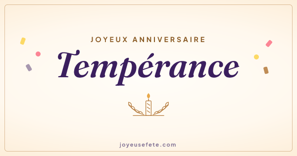 Image « Joyeux anniversaire Tempérance » au format large