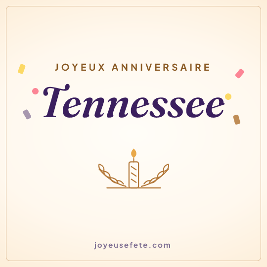 Image carrée « Joyeux anniversaire Tennessee » pour WhatsApp