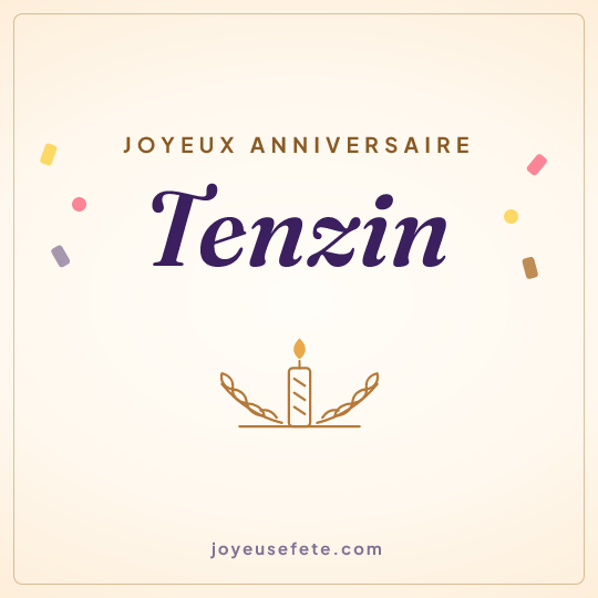 Image carrée « Joyeux anniversaire Tenzin » pour WhatsApp