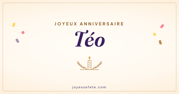 Image « Joyeux anniversaire Téo » au format large