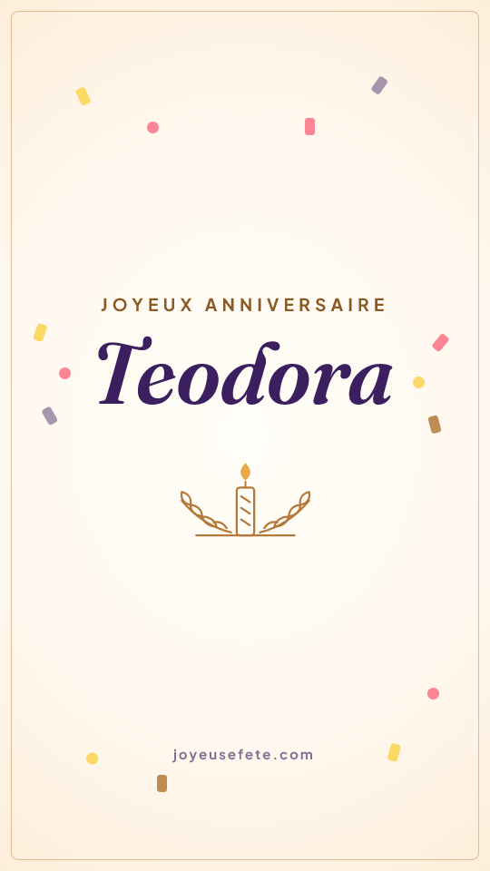 Image « Joyeux anniversaire Teodora » au format story
