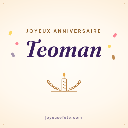 Image carrée « Joyeux anniversaire Teoman » pour WhatsApp