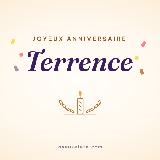 Image carrée « Joyeux anniversaire Terrence » pour WhatsApp
