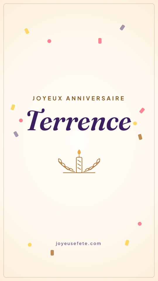 Image « Joyeux anniversaire Terrence » au format story