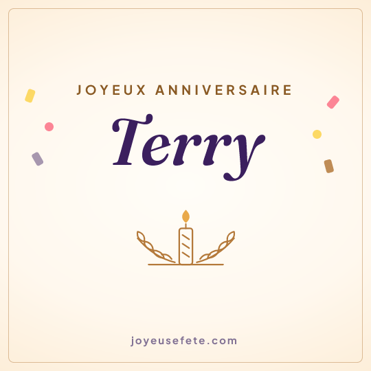 Image carrée « Joyeux anniversaire Terry » pour WhatsApp