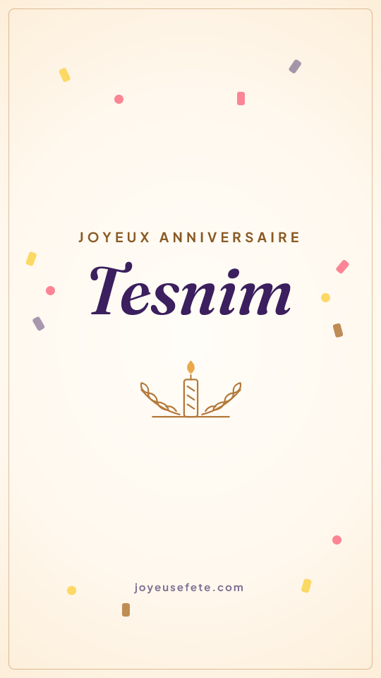 Image « Joyeux anniversaire Tesnim » au format story
