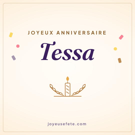 Image carrée « Joyeux anniversaire Tessa » pour WhatsApp