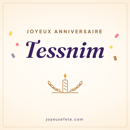 Image carrée « Joyeux anniversaire Tessnim » pour WhatsApp