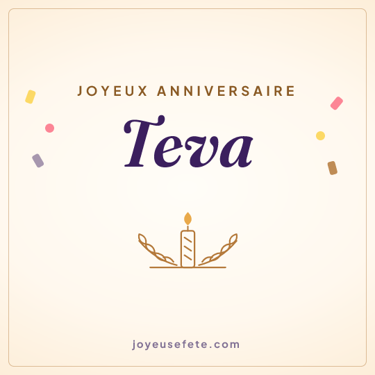 Image carrée « Joyeux anniversaire Teva » pour WhatsApp