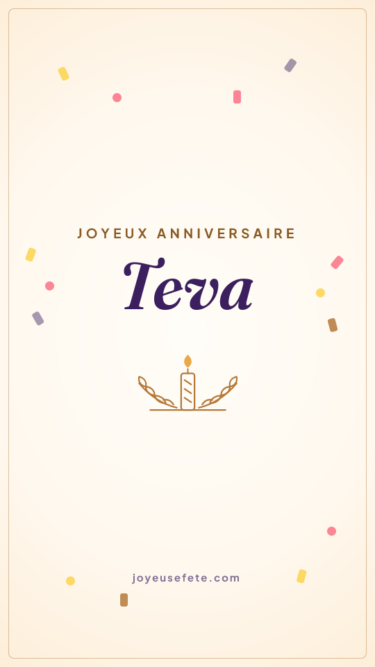 Image « Joyeux anniversaire Teva » au format story