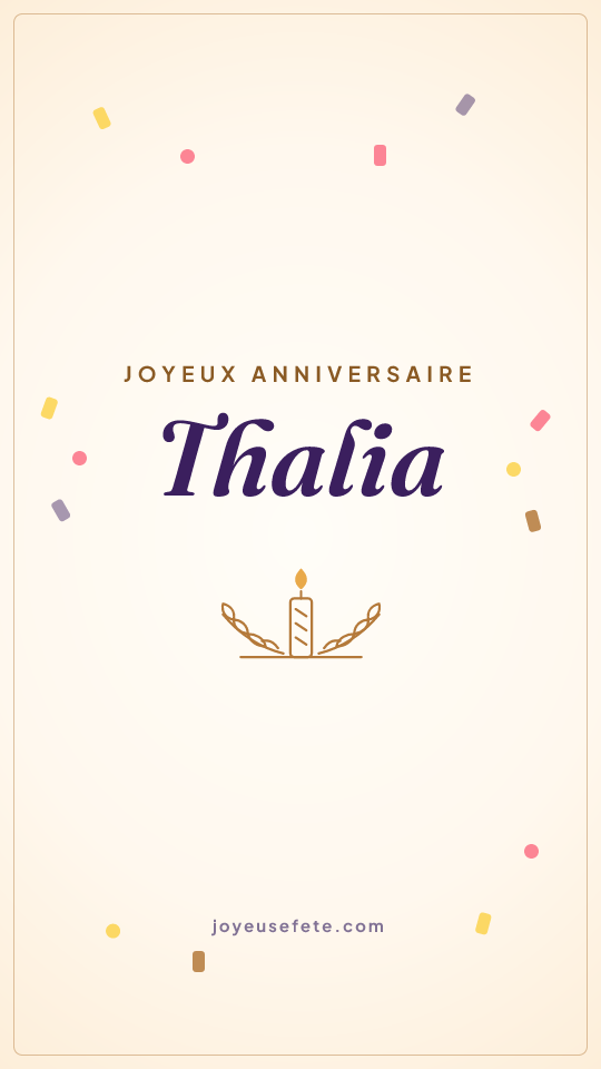 Image « Joyeux anniversaire Thalia » au format story