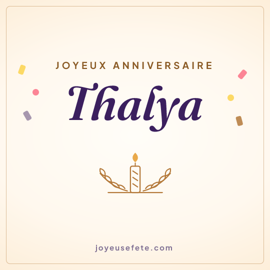 Image carrée « Joyeux anniversaire Thalya » pour WhatsApp