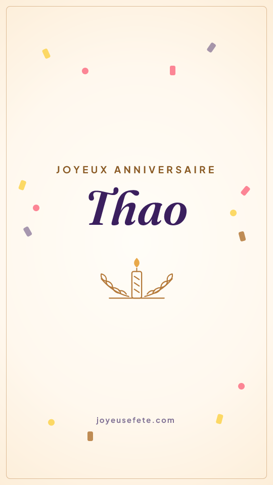Image « Joyeux anniversaire Thao » au format story