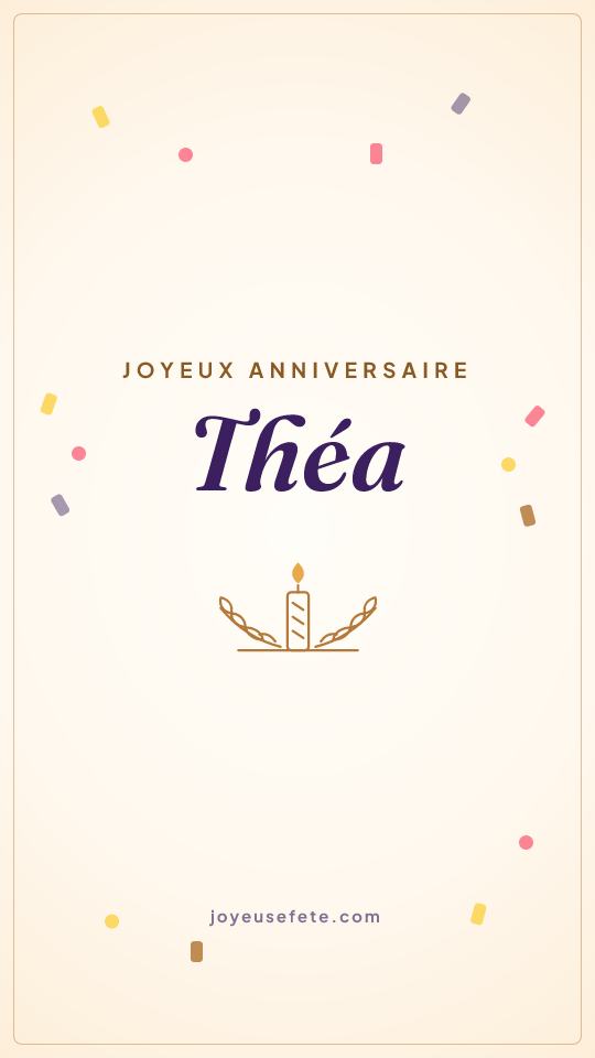 Image « Joyeux anniversaire Théa » au format story