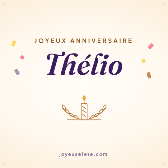 Image carrée « Joyeux anniversaire Thélio » pour WhatsApp