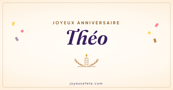 Image « Joyeux anniversaire Théo » au format large