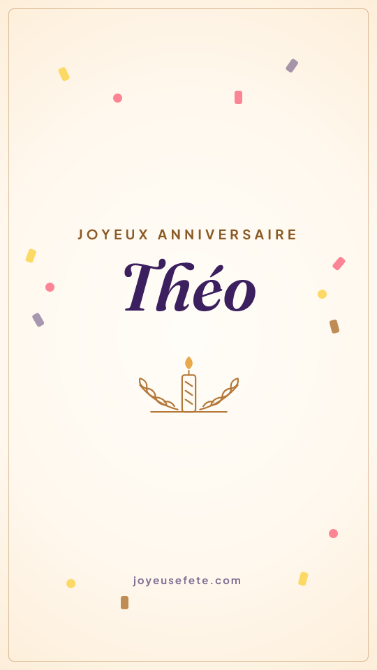 Image « Joyeux anniversaire Théo » au format story