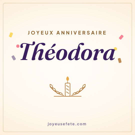 Image carrée « Joyeux anniversaire Théodora » pour WhatsApp