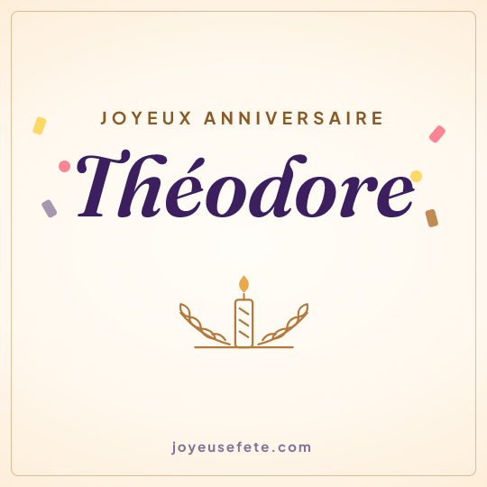 Image carrée « Joyeux anniversaire Théodore » pour WhatsApp