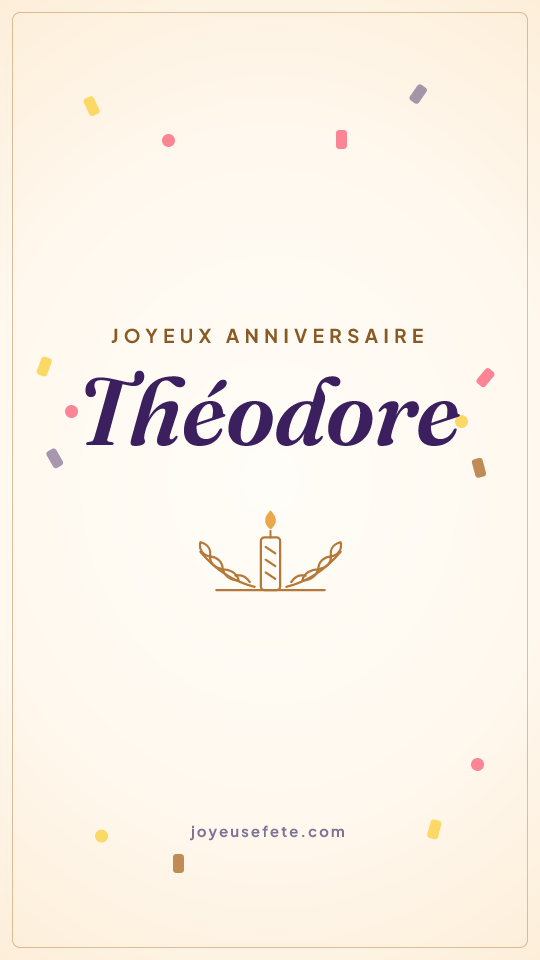 Image « Joyeux anniversaire Théodore » au format story
