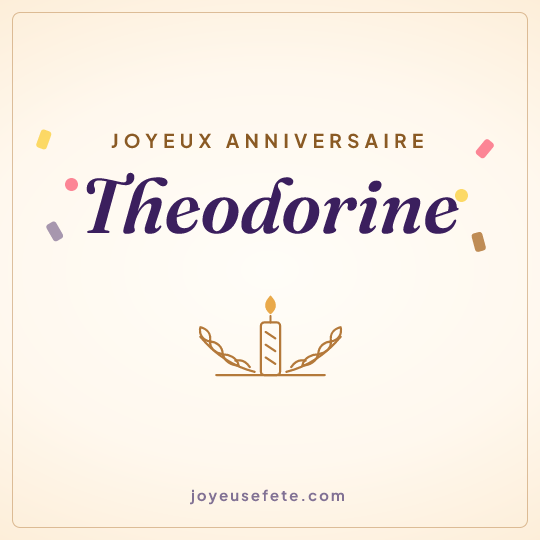 Image carrée « Joyeux anniversaire Theodorine » pour WhatsApp