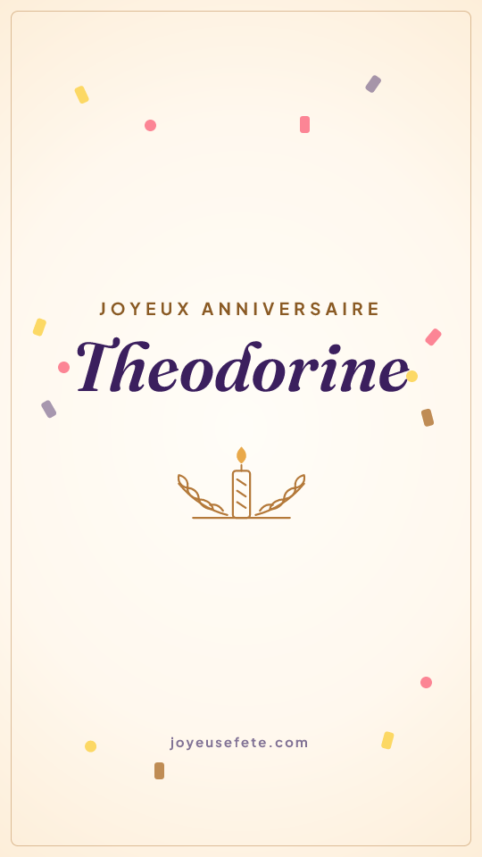 Image « Joyeux anniversaire Theodorine » au format story