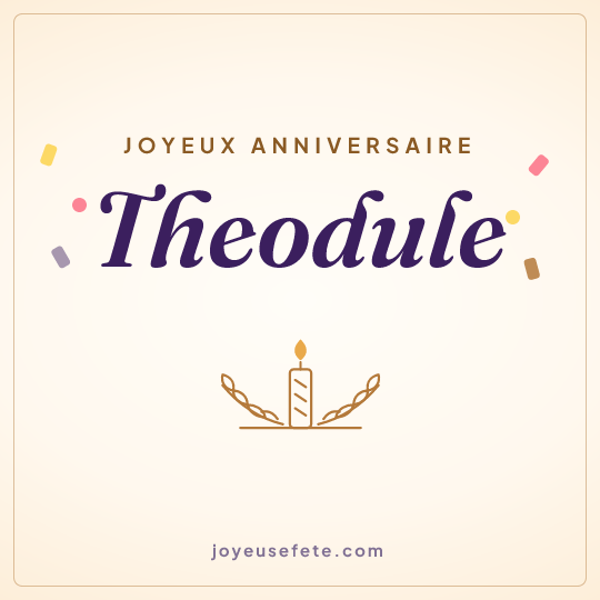 Image carrée « Joyeux anniversaire Theodule » pour WhatsApp