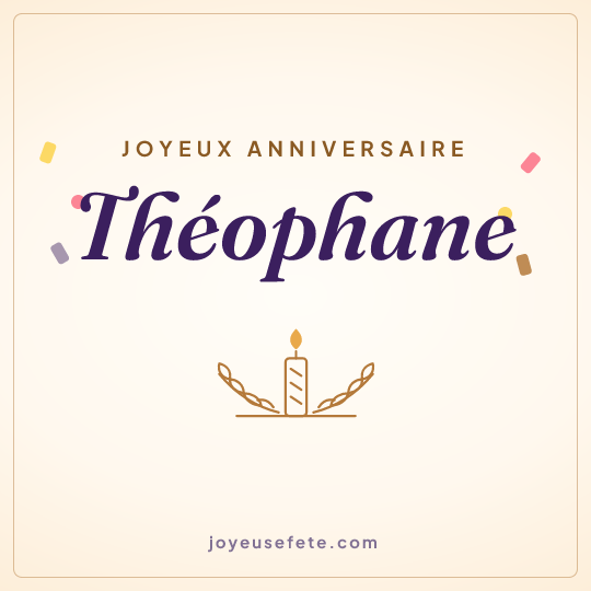 Image carrée « Joyeux anniversaire Théophane » pour WhatsApp