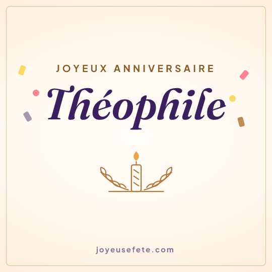 Image carrée « Joyeux anniversaire Théophile » pour WhatsApp