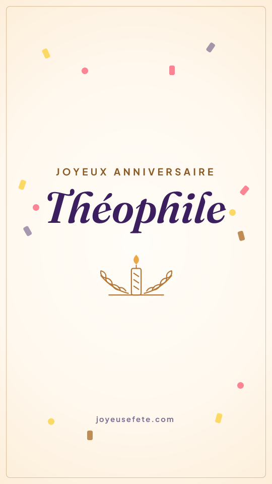 Image « Joyeux anniversaire Théophile » au format story