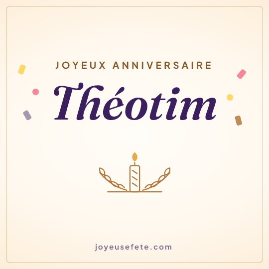 Image carrée « Joyeux anniversaire Théotim » pour WhatsApp