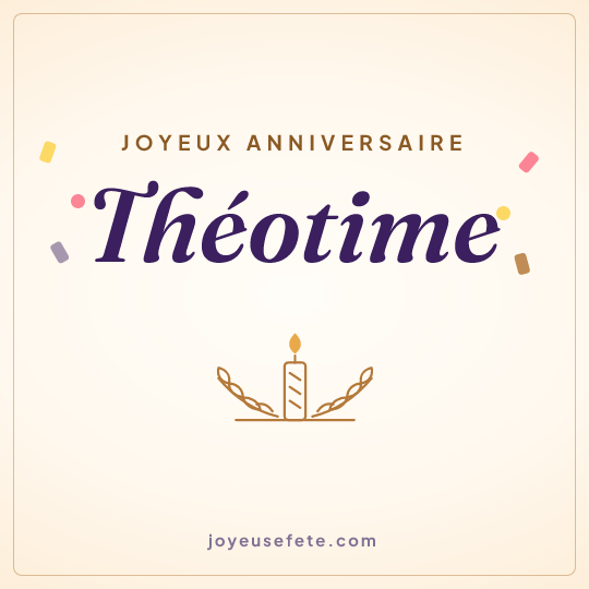 Image carrée « Joyeux anniversaire Théotime » pour WhatsApp