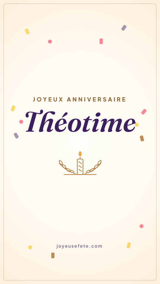 Image « Joyeux anniversaire Théotime » au format story