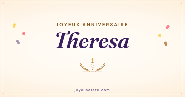 Image « Joyeux anniversaire Theresa » au format large